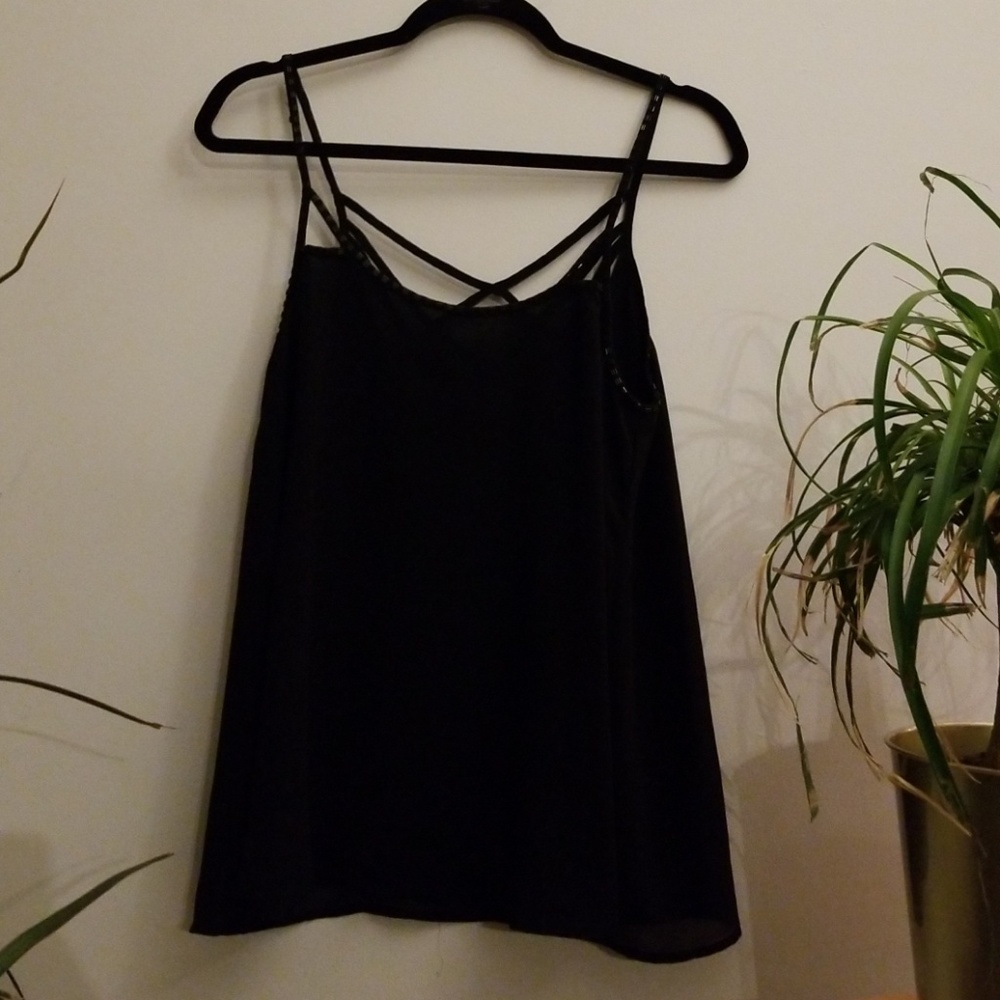 Beaded black tank